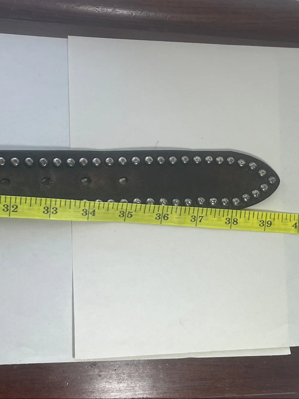 Lucky Brand Studded Leather Belt in Distressed Brown with Silver Hardware - Picture 11 of 11